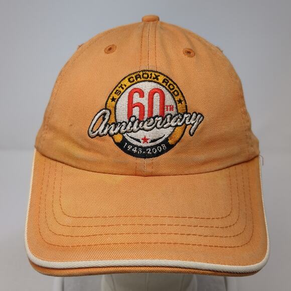 St. Croix Rod 60th Anniversary Strapback Baseball Cap Orange One Size Adjustable - Picture 2 of 10